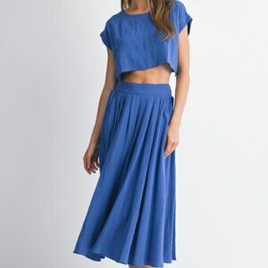 Mable Blue Matching Skirt Set